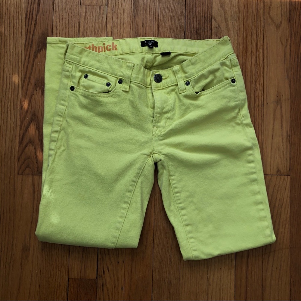 Yellow J. Crew Toothpick Jeans